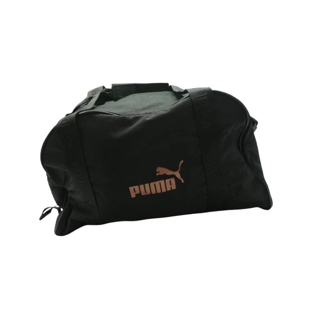 Puma Duffle Bag Men Black Gold bioExcellent Logo Polyester Gym Travel Bag
